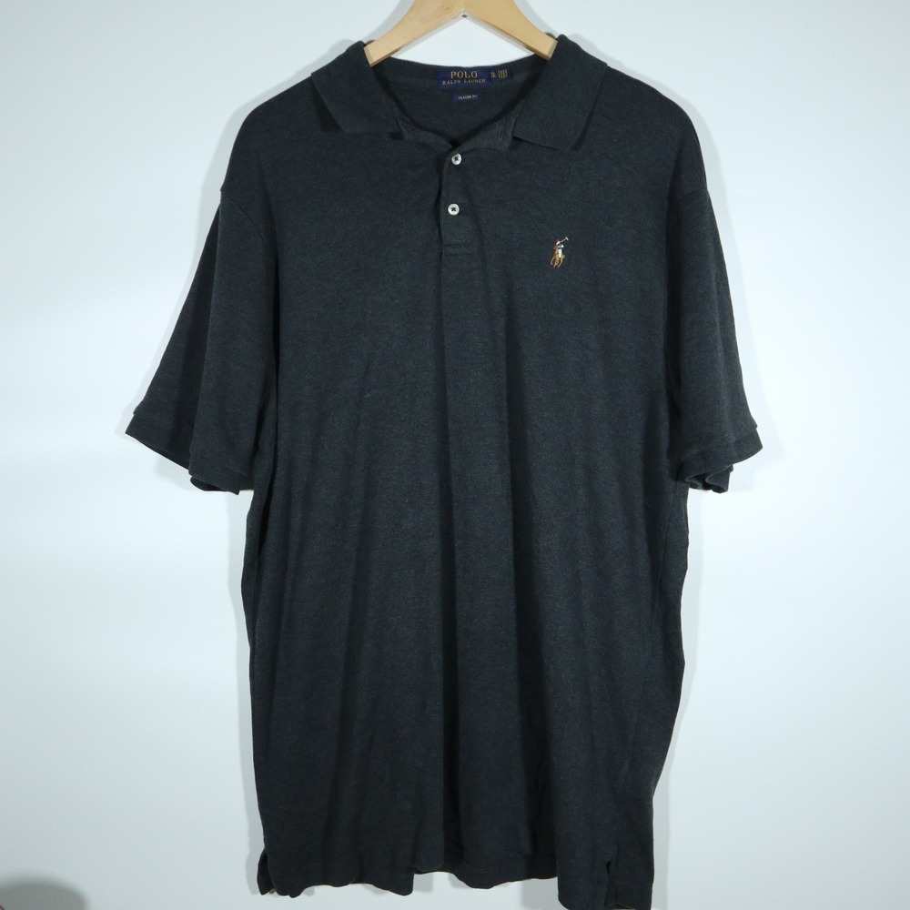 Polo Ralph Lauren Shirt XL Classic Fit Modern Grey Santa Hat Pony Polo